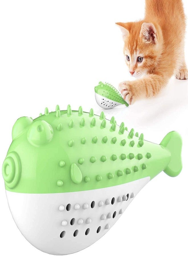 Pups&Pets Catnip Toys Cat Toothbrush Puffer Fish Shape Pet Molar Stick Interactive Chew Toy Silicone Cat Toothbrush Fish Kitten Teeth Cleaning Grinding Brush Toy- 1 Piece (Color May Very)... - Image 1